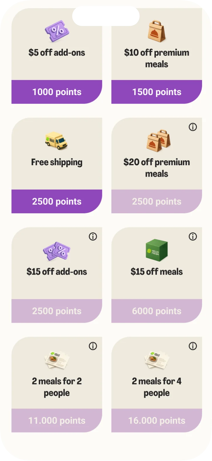 Rewards screen