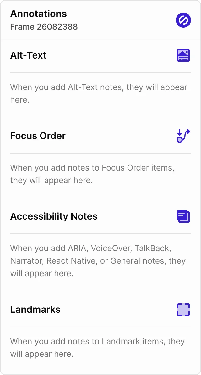 Accessibility annotations