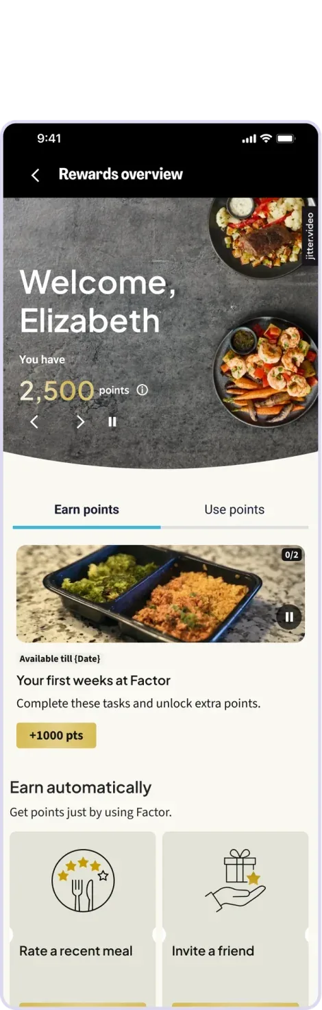 Rewards overview before and after the redesign
